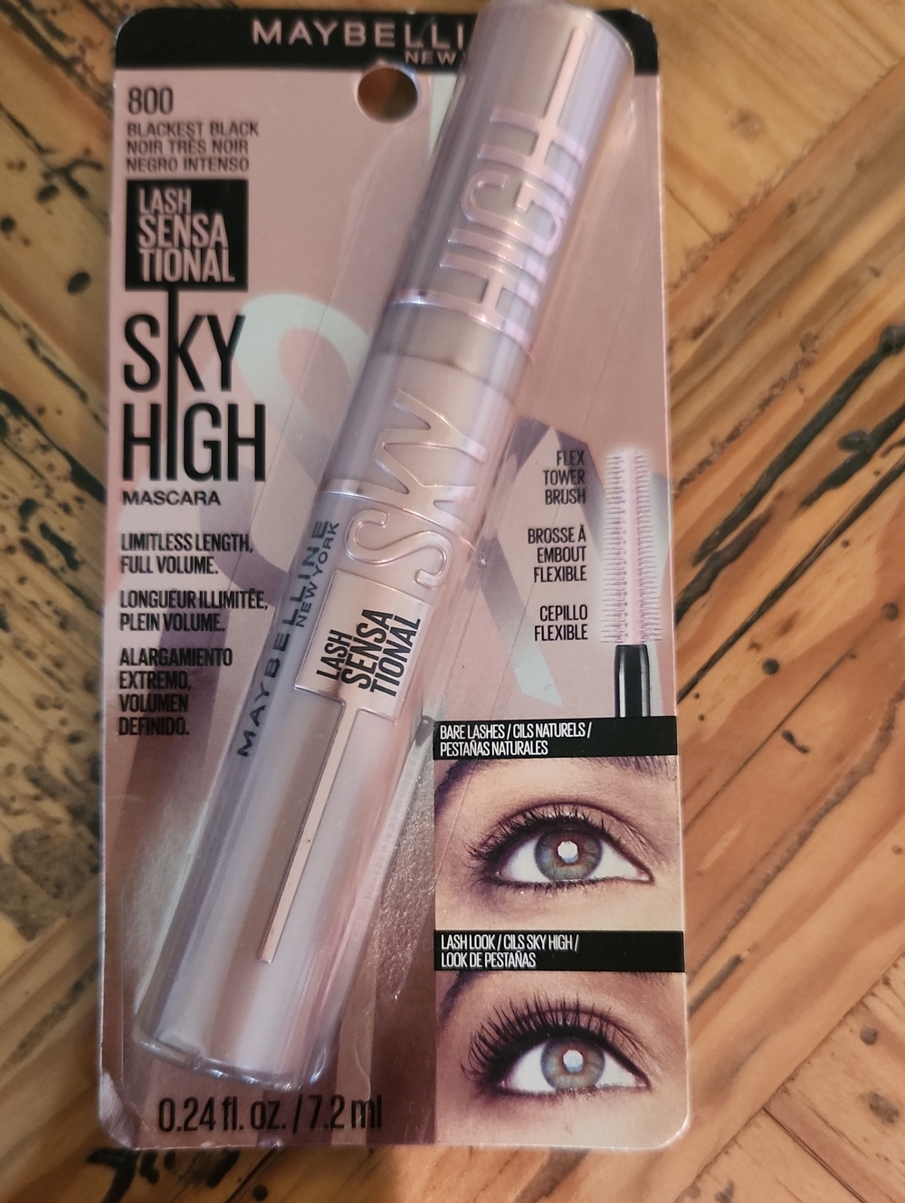 Maybelline Lash Sensational Sky High Washable Mascara, Blackest Black NEW Sealed